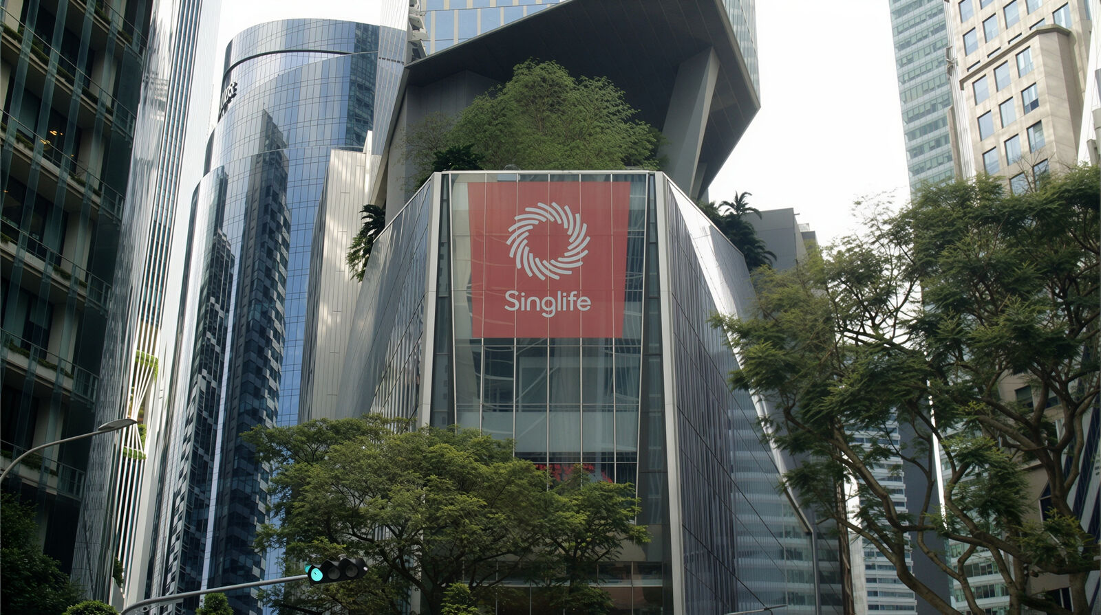 Singlife signage at 18 Robinson Road, Singapore, 2019