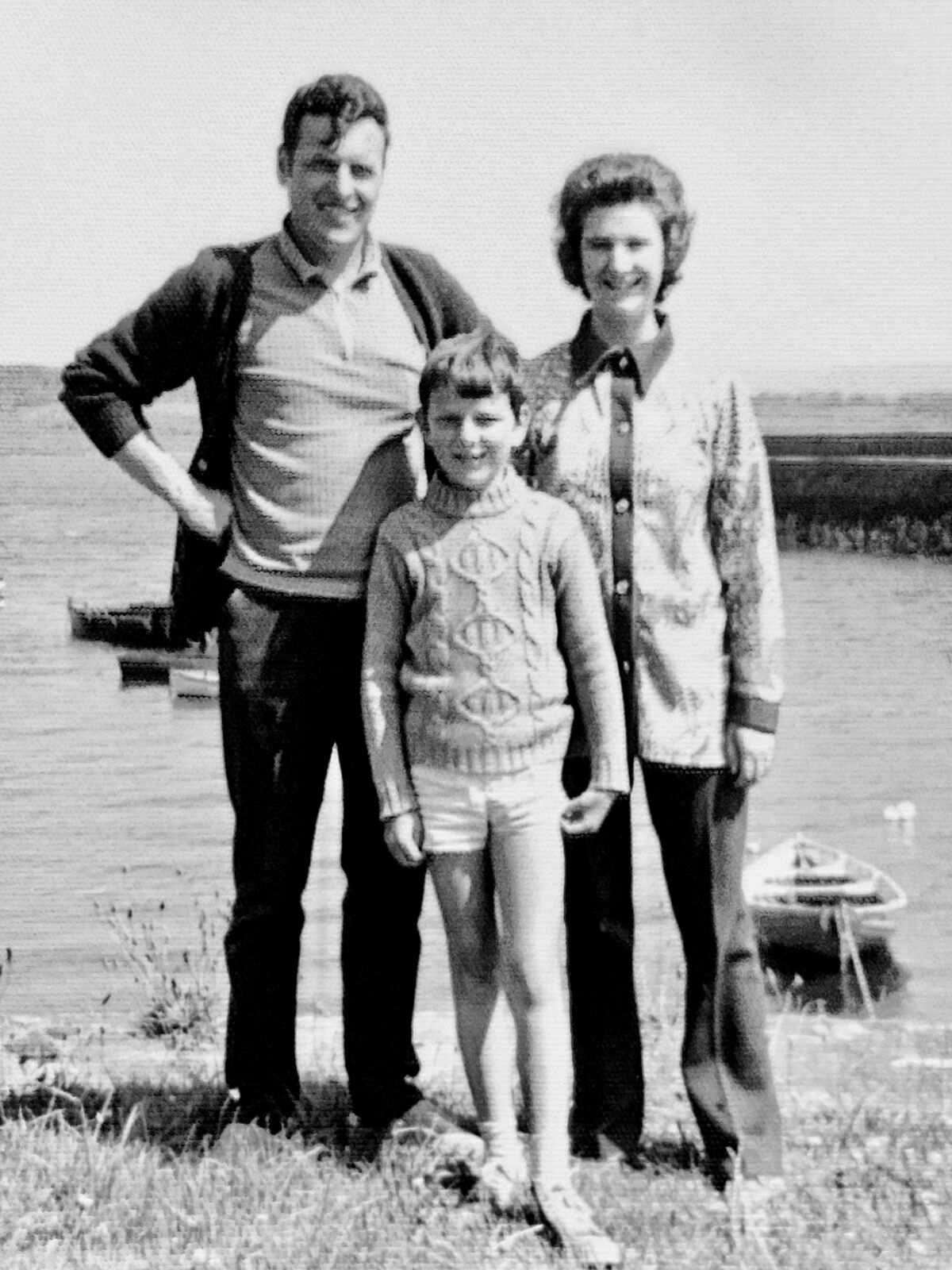 Our first holiday as a trio, with Mum and Dad at West Loch Tarbert, Argyllshire, in the summer of 1974.