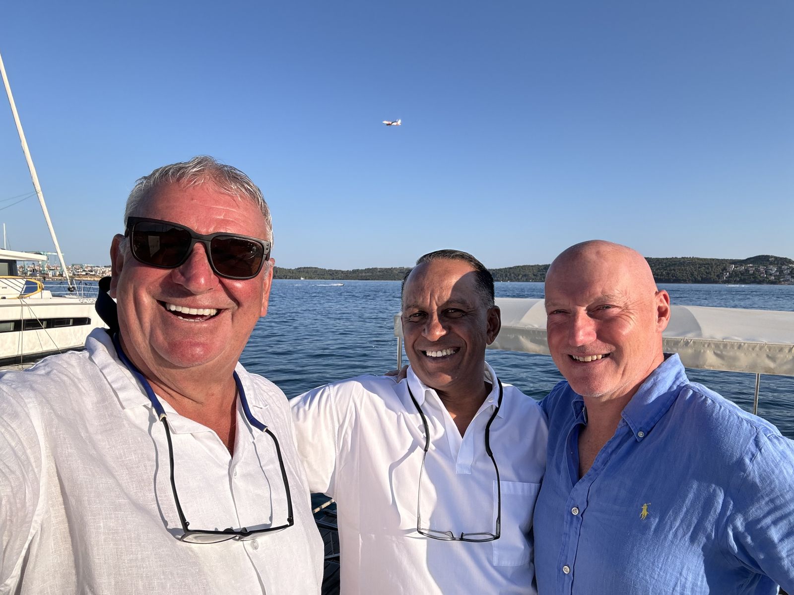 Arriving in Trogir, Croatia, in June 2025 with Peter D'Cruz and Chas Mackintosh after a 650-mile passage from southern Italy.